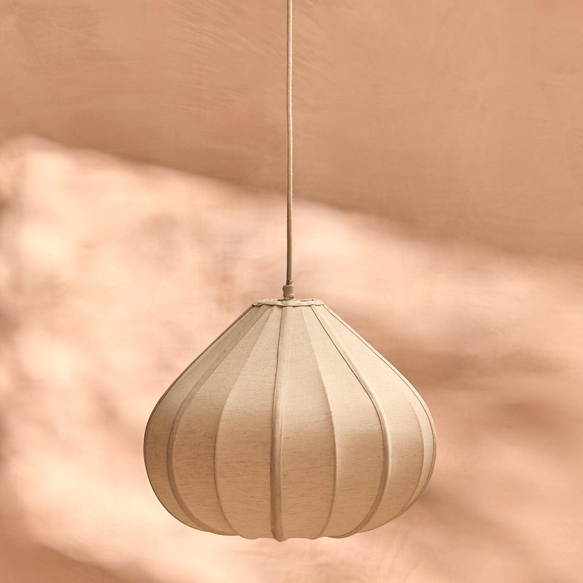 Lahsun 46cm Fabric Pendant Light - Natural - Laura James