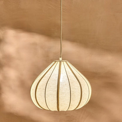 Lahsun 46cm Fabric Pendant Light - Natural - Laura James