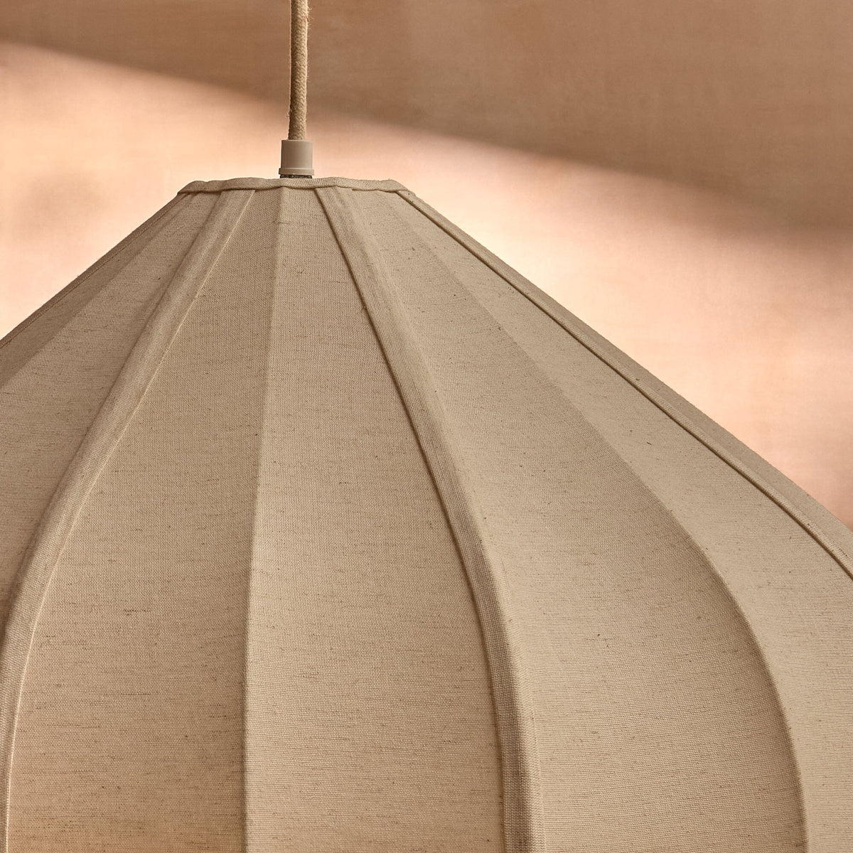 Lahsun 46cm Fabric Pendant Light - Natural - Laura James