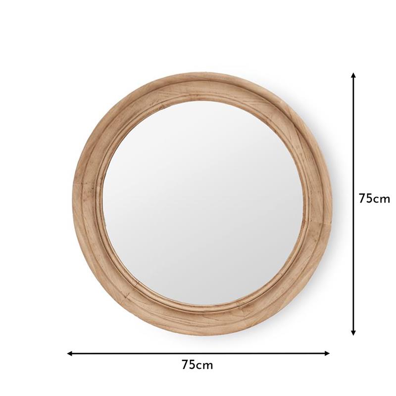 Langton 75cm Wooden Mirror - Natural - Laura James