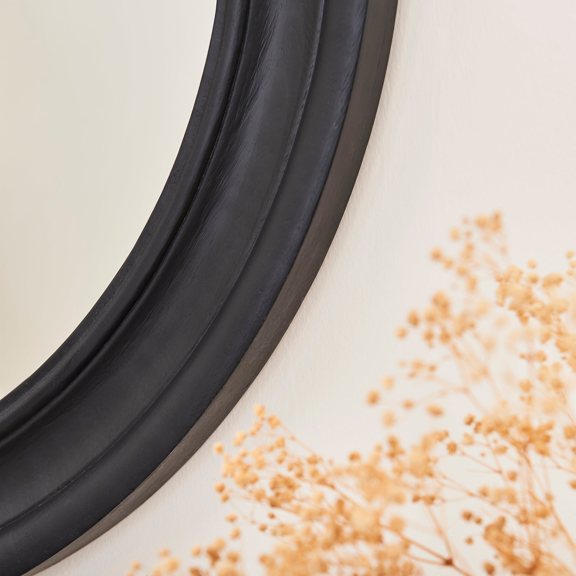 Langton 75cm Wooden Mirror - Black - Laura James 