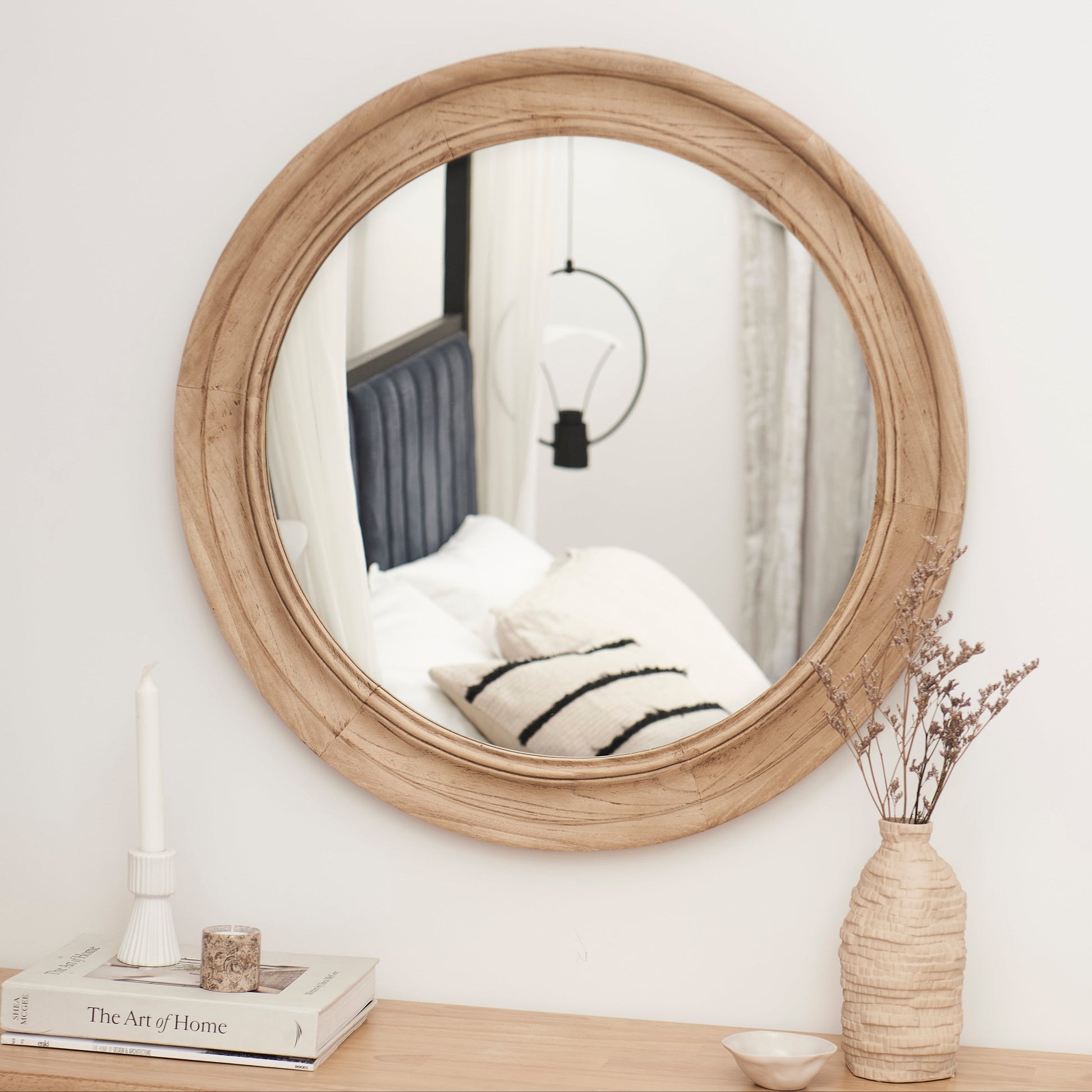 Langton 75cm Wooden Mirror - Natural - Laura James