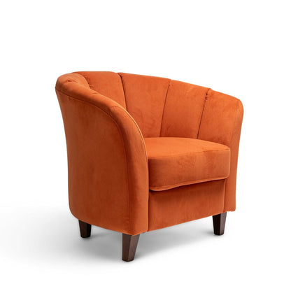 Florence Burnt Orange Armchair with Dark Oak Legs