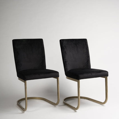 Lola dining chairs - set of 2 - black and gold