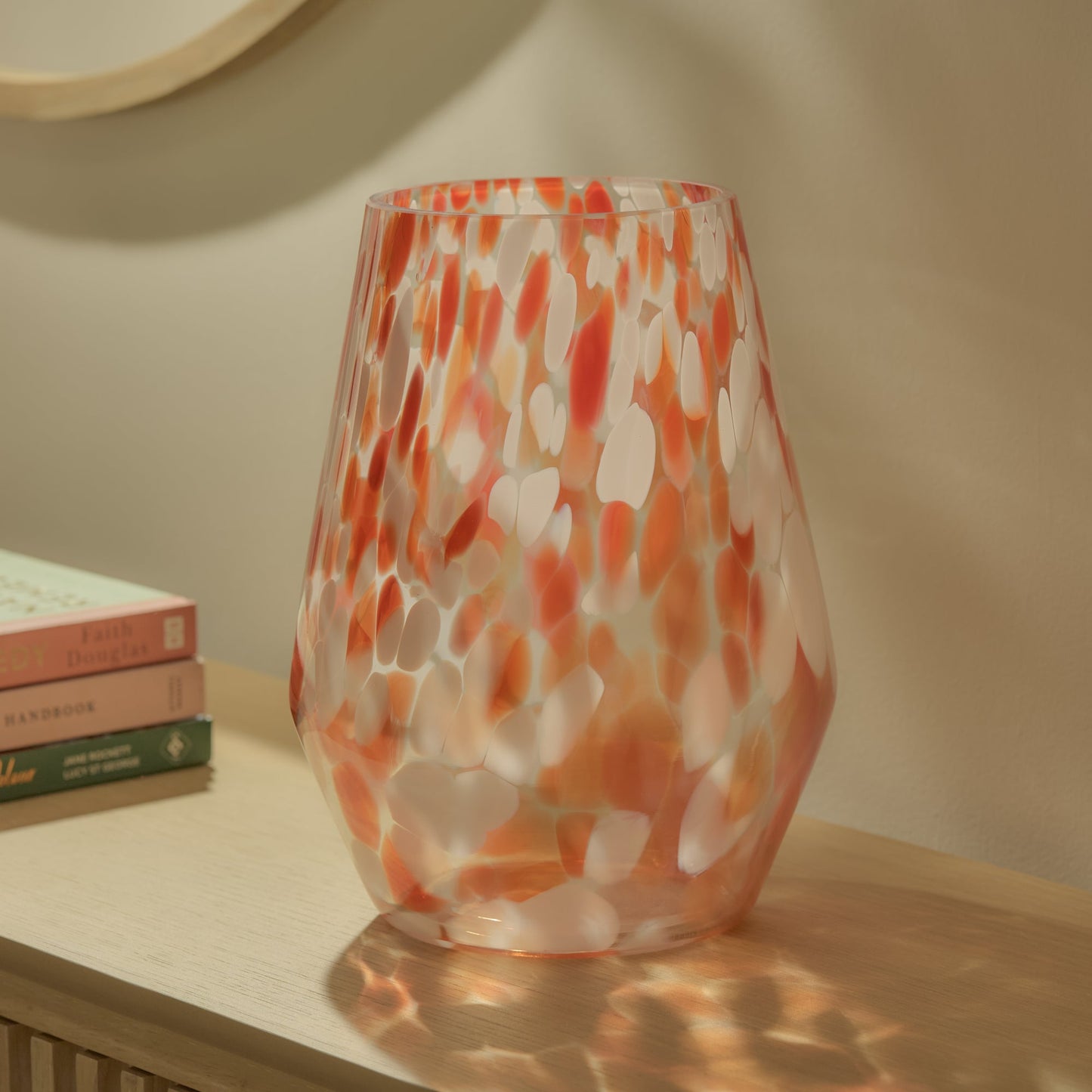 Lazio 28cm Glass Vase - Paprika Confetti - Laura James 