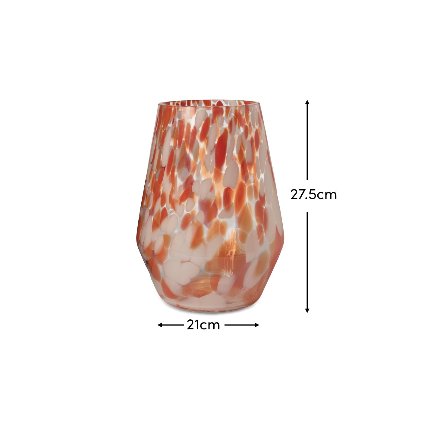 Lazio 28cm Glass Vase - Paprika Confetti DIMS - Laura James