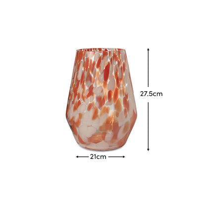 Lazio 28cm Glass Vase - Paprika Confetti DIMS - Laura James