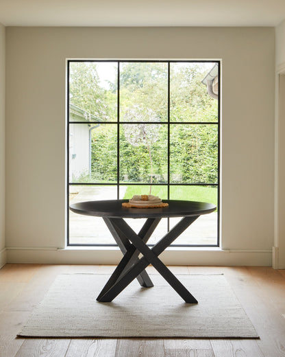Levi Black Round Dining Table - Laura James 
