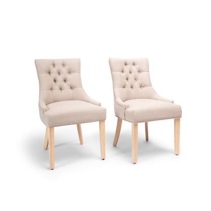 Louis Dining Chairs - Set Of 2 - Sand with Whitewash Legs