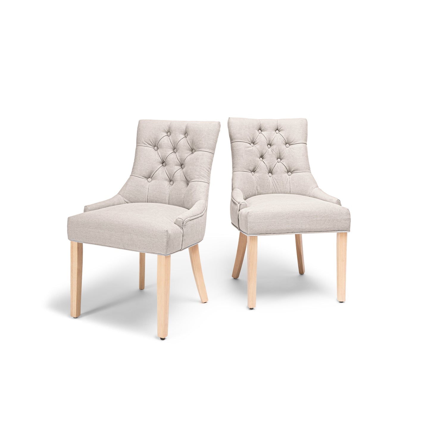 Louis Sand Dining Chairs with Whitewash Legs - Set Of 2 - Laura James