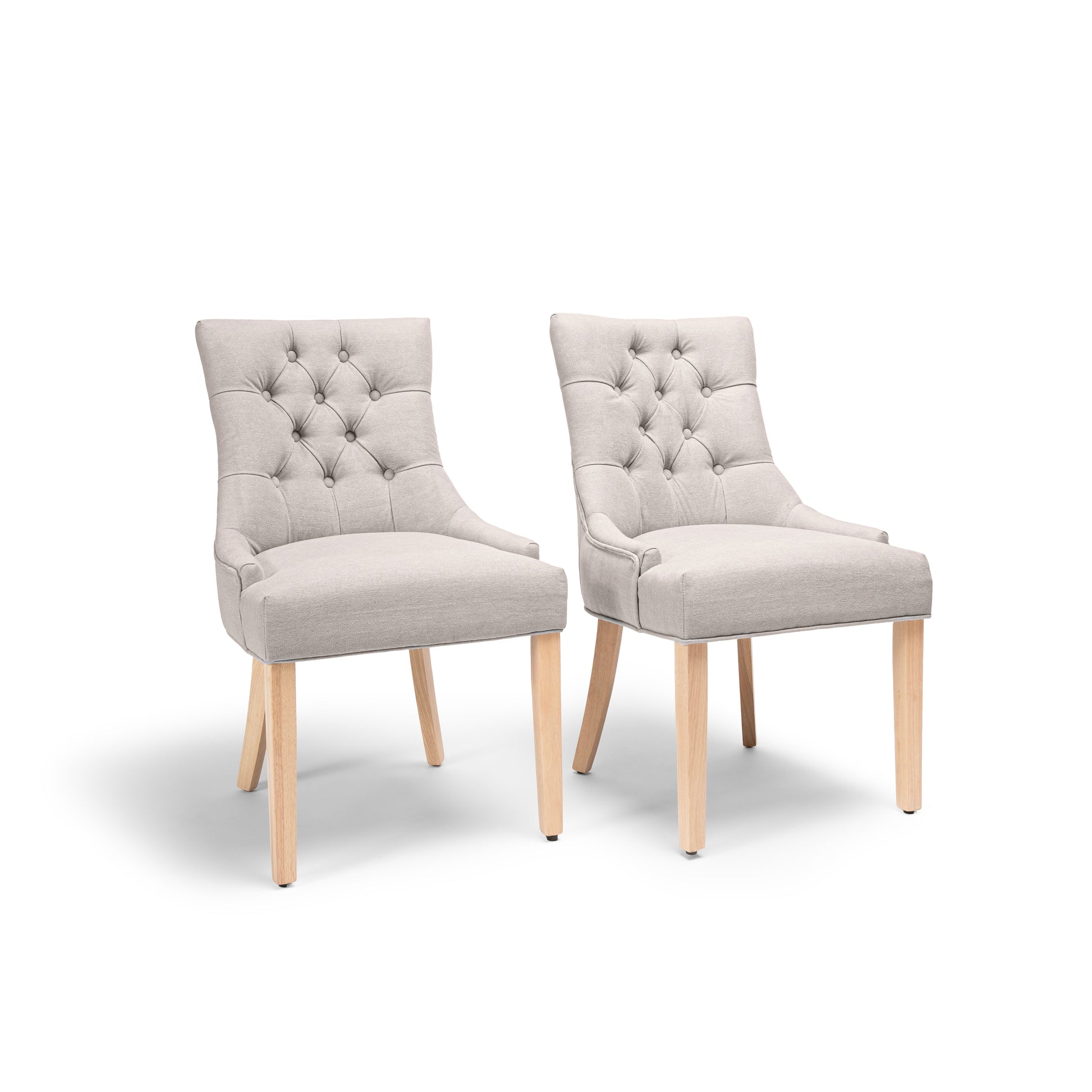 Louis Sand Dining Chairs with Whitewash Legs - Set Of 2 - Laura James