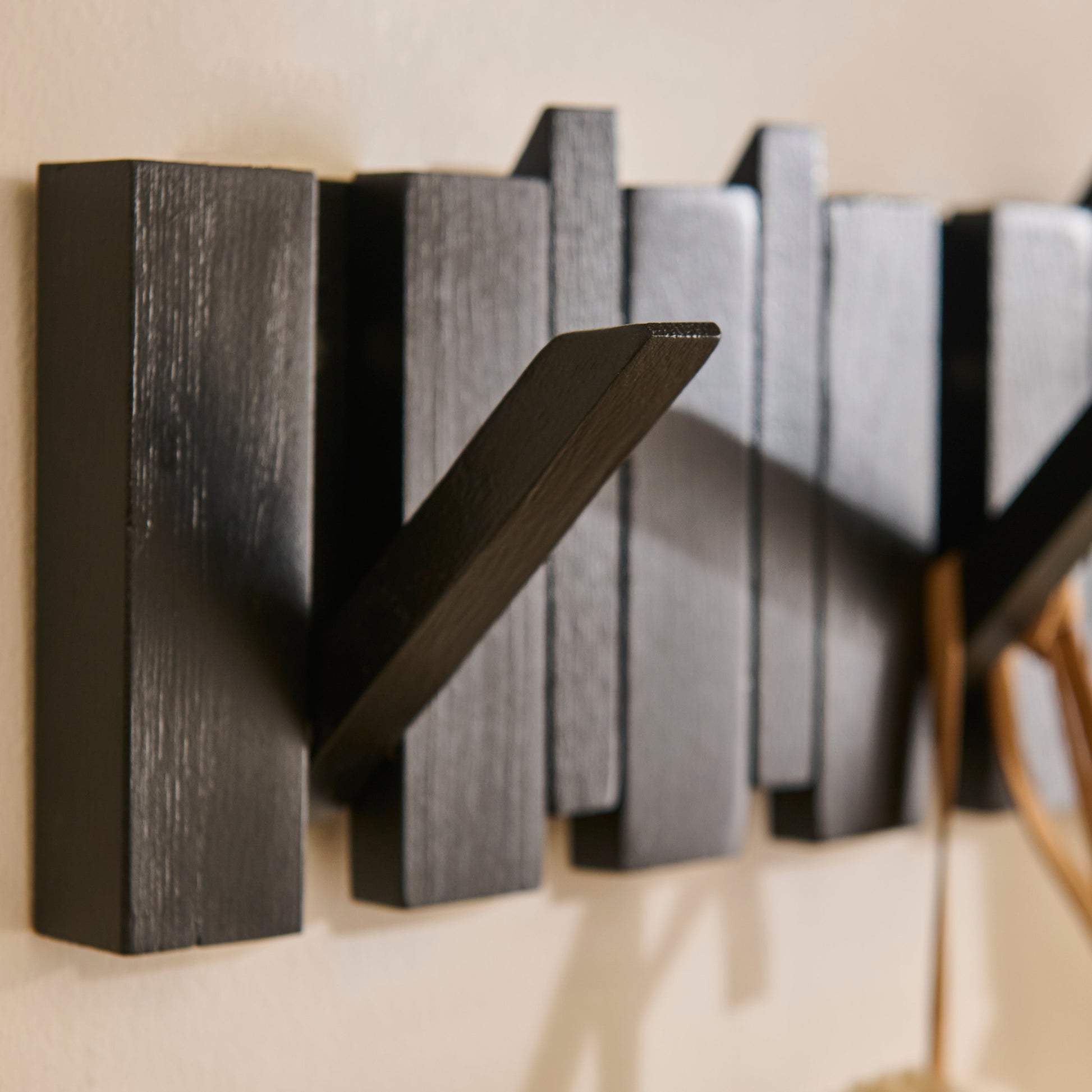 Lowell Black Oak Folding Coat Rack - Laura James