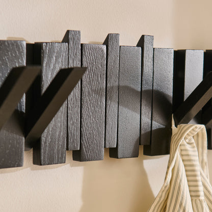 Lowell Black Oak Folding Coat Rack - Laura James