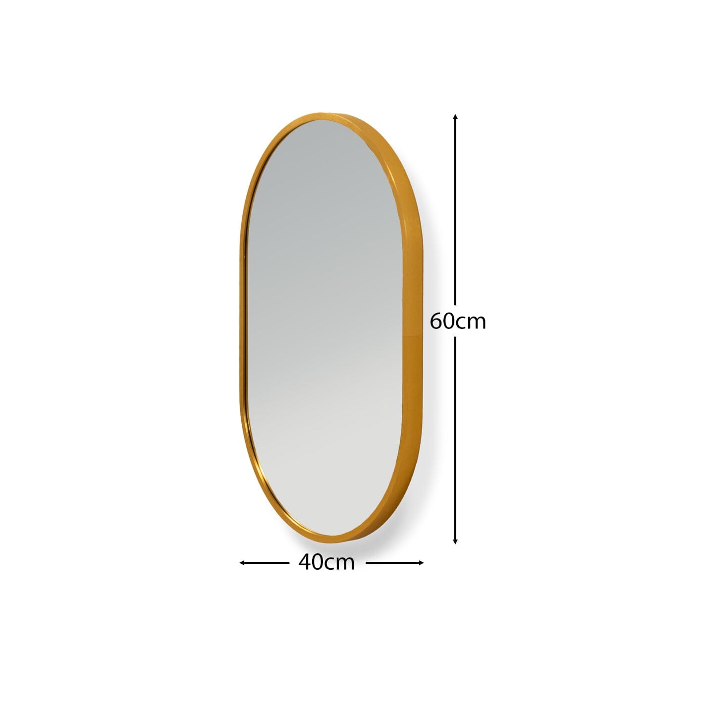 Capsule Gold Metal Wall Mirror - Laura James

