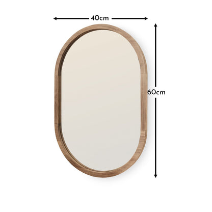 Lowesby 60x40cm Wooden Mirror - Natural - Laura James 