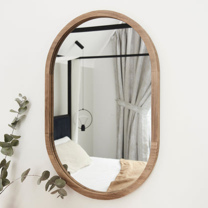 Lowesby 60x40cm Wooden Mirror - Natural - Laura James 