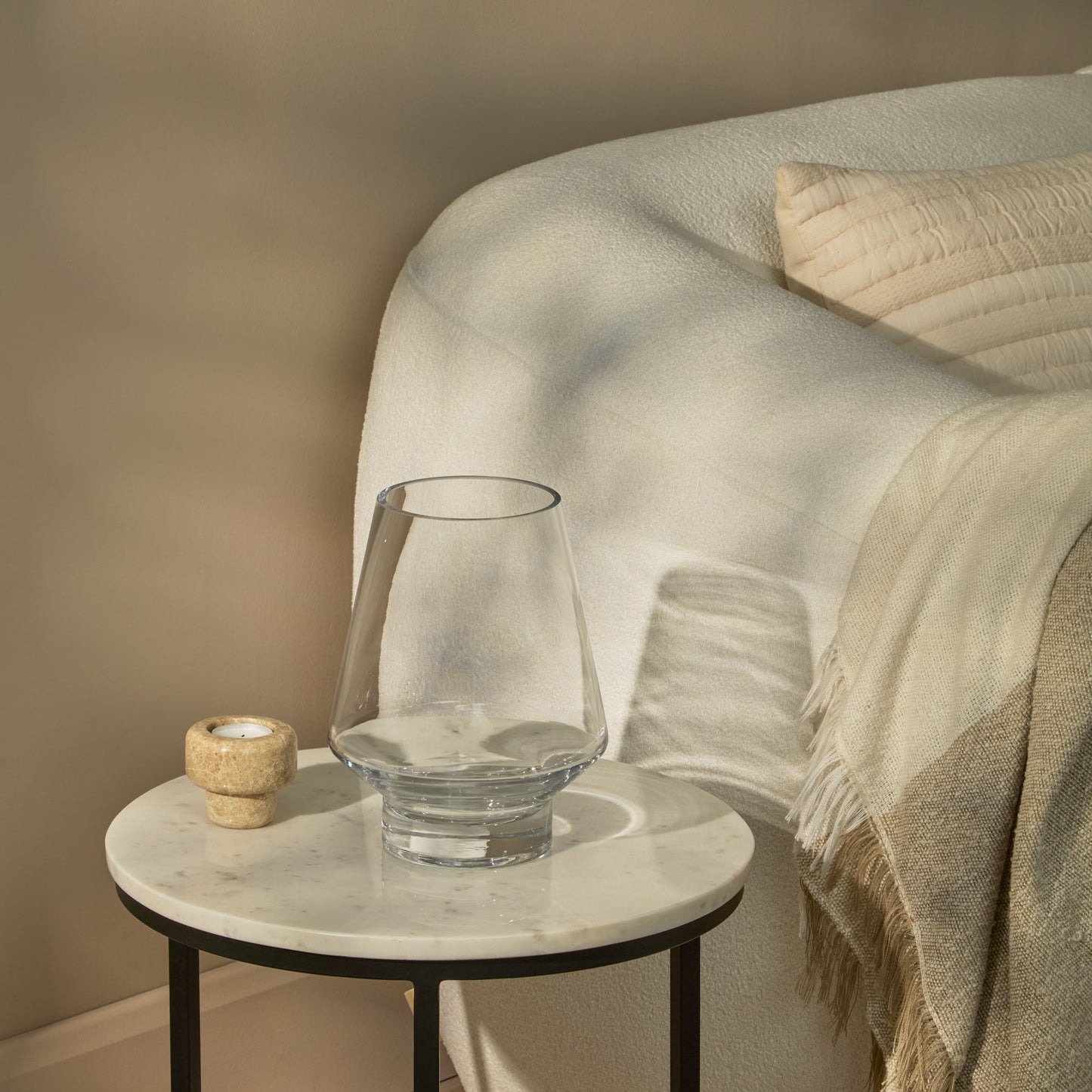 Lugano 22cm Glass Hurricane Vase - Clear
