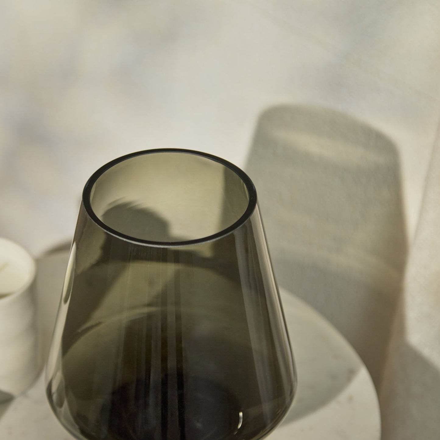 Lugano 22cm Glass Hurricane Vase - Smoke Grey