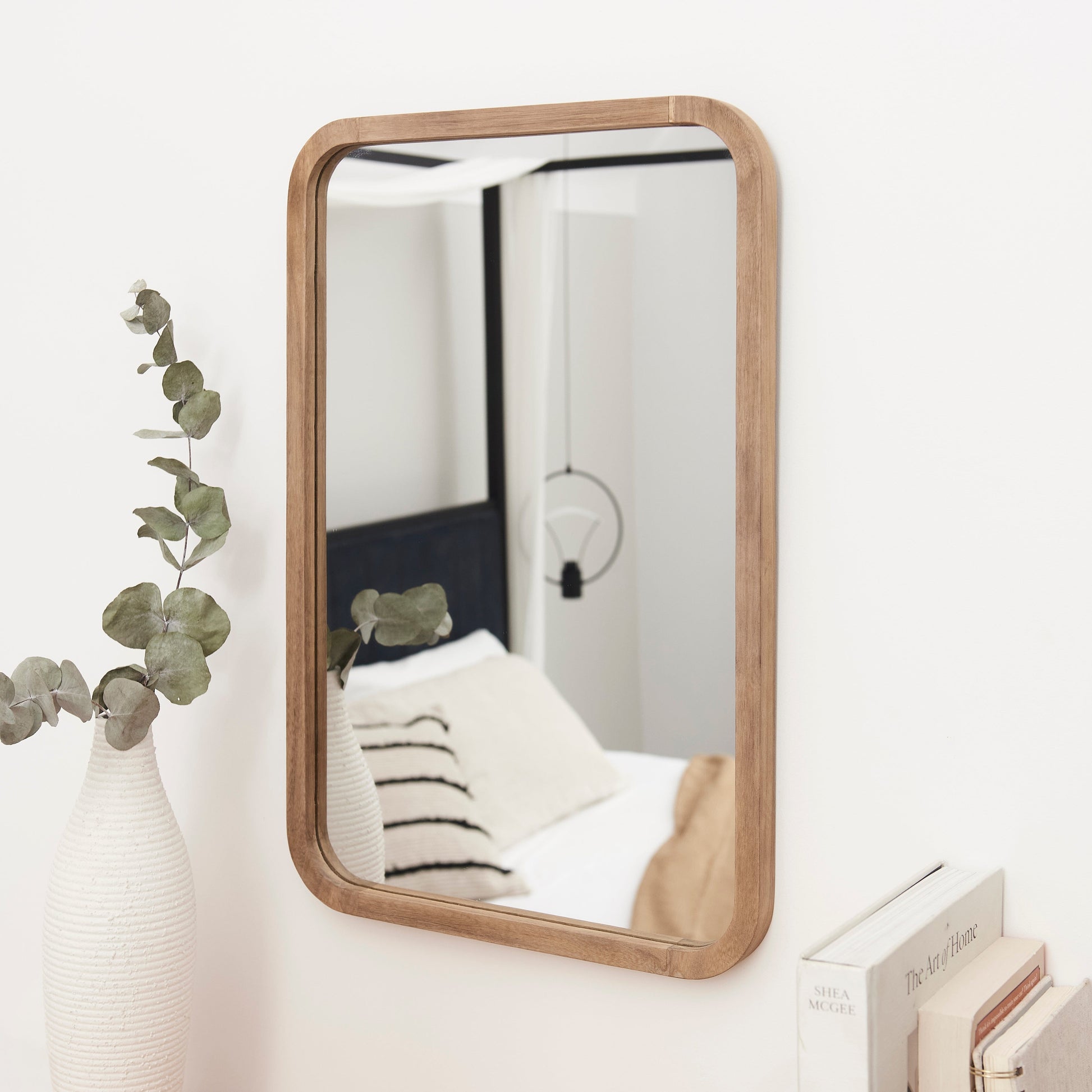 Lyndon 60x40cm Wooden Mirror - Natural - Laura James 