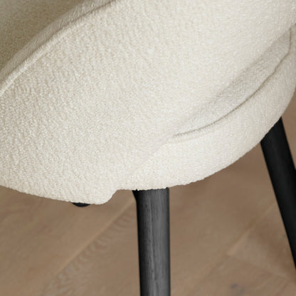 Marilyn Boucle Dining Chairs - Set of 2 - Black Oak Legs - Laura James 