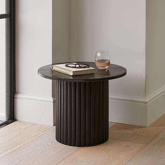 Myla Round Side Table - Jet Black