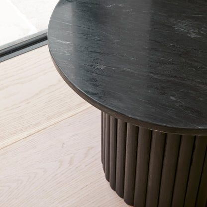 Myla Round Side Table - Jet Black