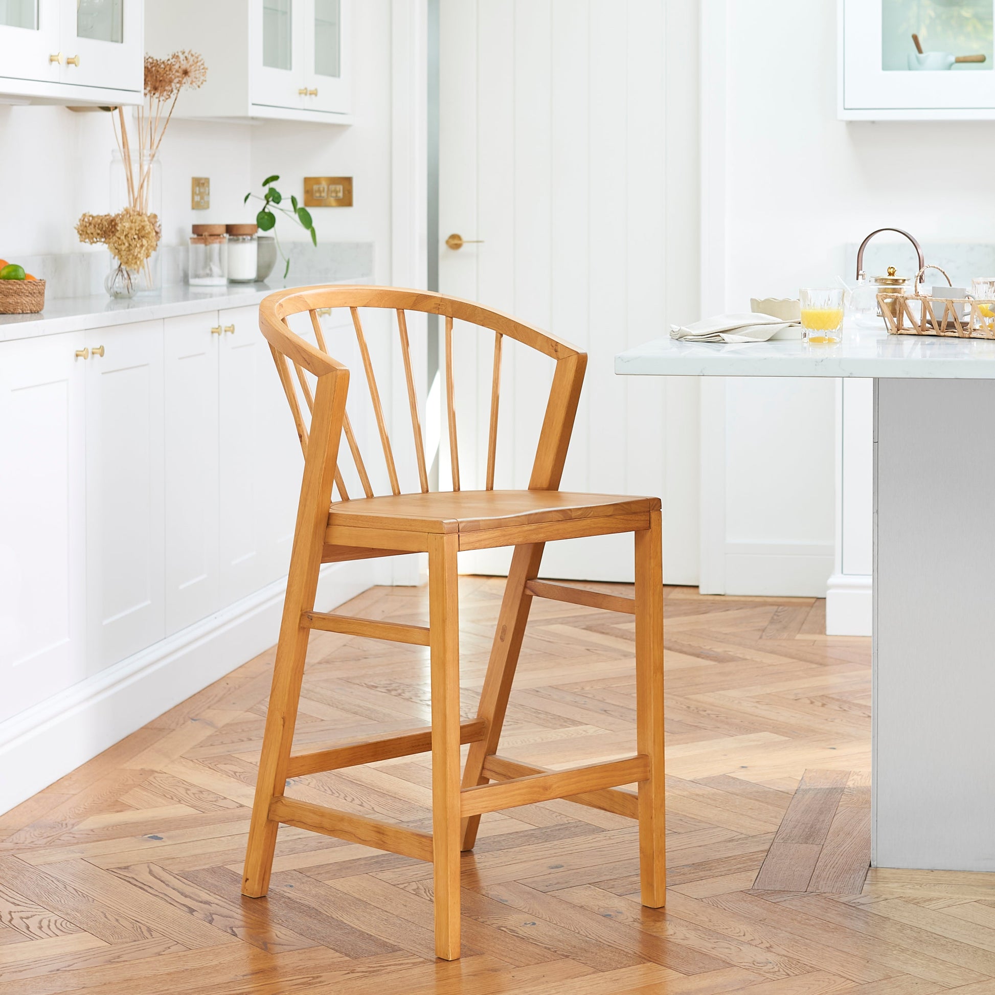 Mabel Classic Oak Bar Stools - Set of 2 - Laura James 
