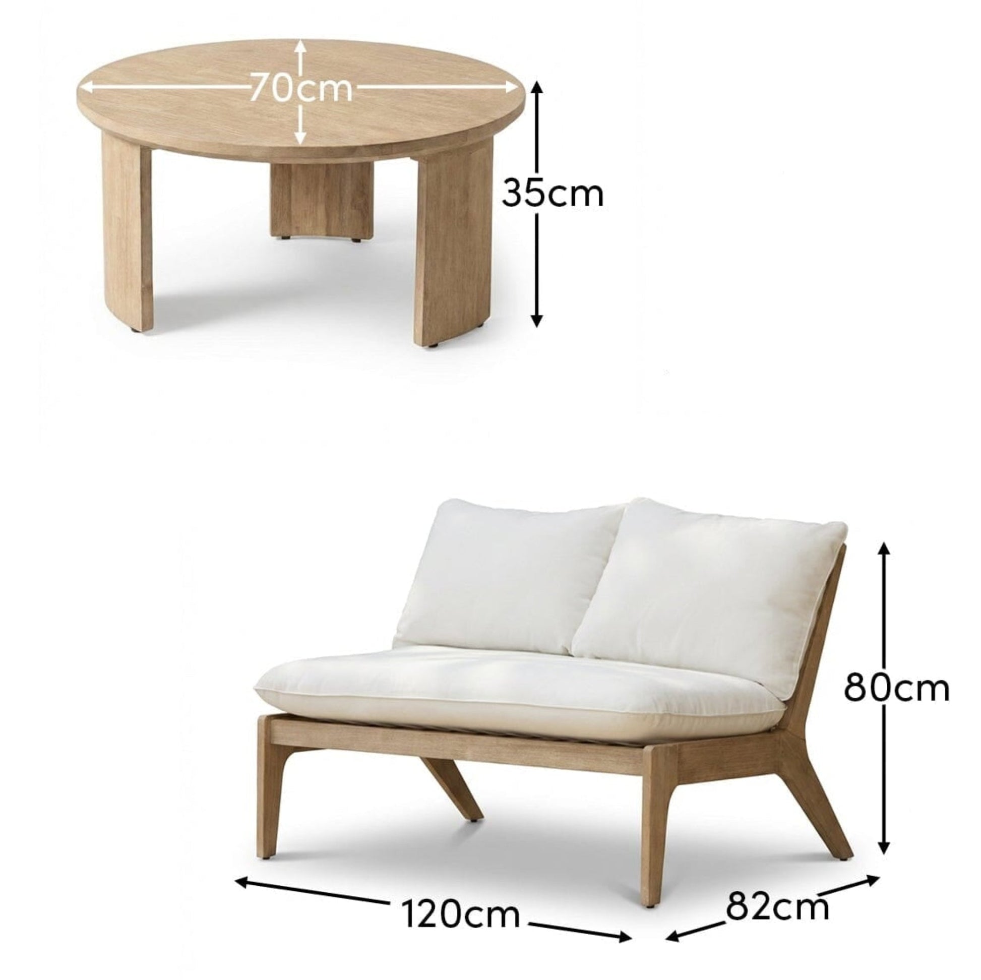 Mali 4 Seater Wooden Garden Sofa Set with Coffee Table - Laura James