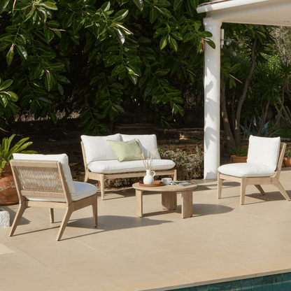 Mali Wooden Garden Sofa Set with Coffee Table & 2 Mali Chairs