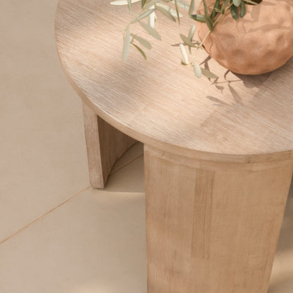 Mali Wooden Garden Side Table - Brushed Light Acacia - Laura James