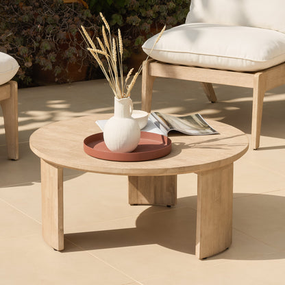 Mali Wooden Garden Coffee Table - Brushed Light Acacia - Laura James