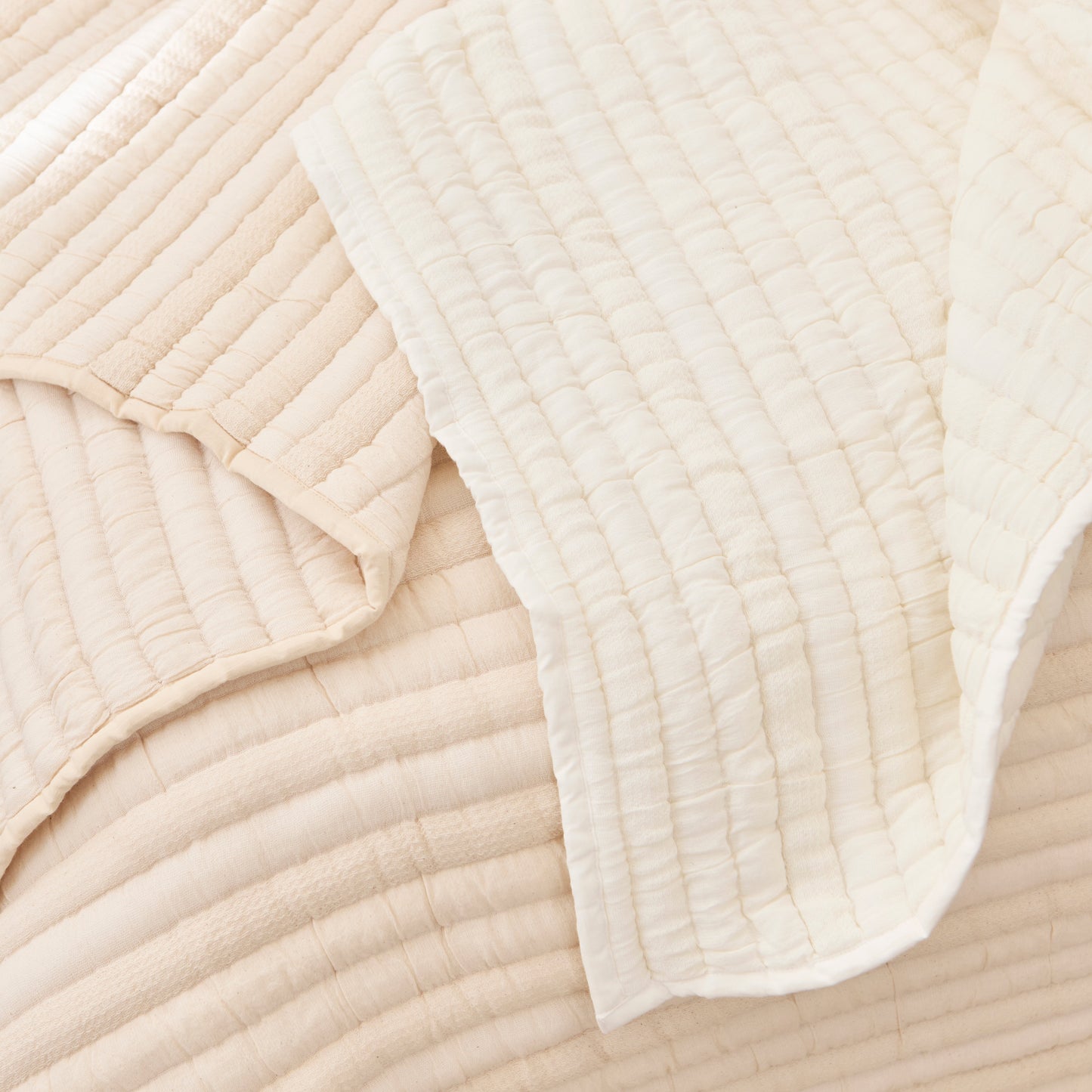 Malton 200x220cm Cotton Bedspread - Natural - Laura James