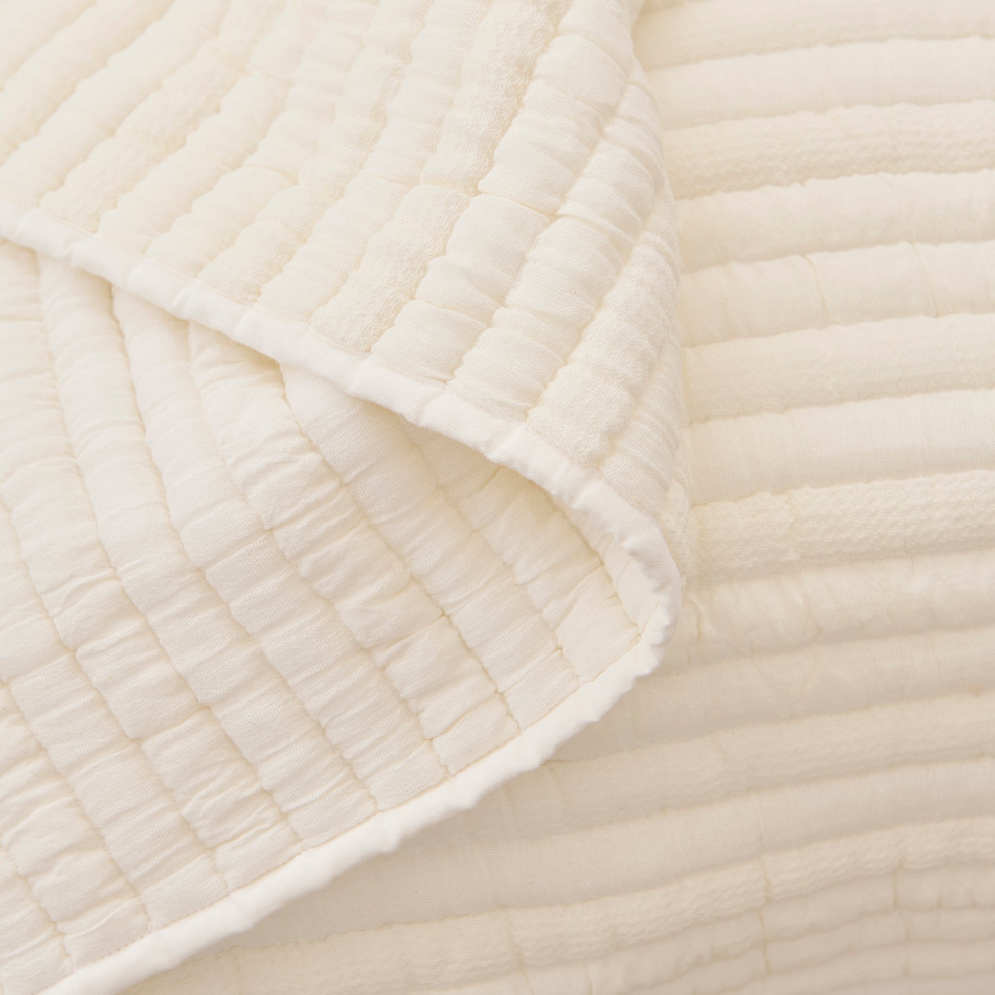 Malton 200x220cm Cotton Bedspread - White - Laura James