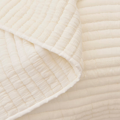 Malton 200x220cm Cotton Bedspread - White - Laura James