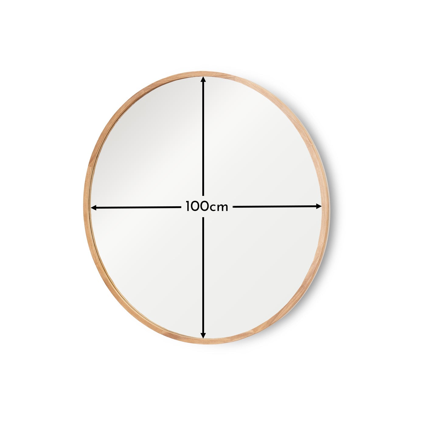 Marbury 100cm Round Wooden Mirror - Natural - Laura James 