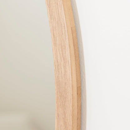 Marbury 100cm Round Wooden Mirror - Natural - Laura James 