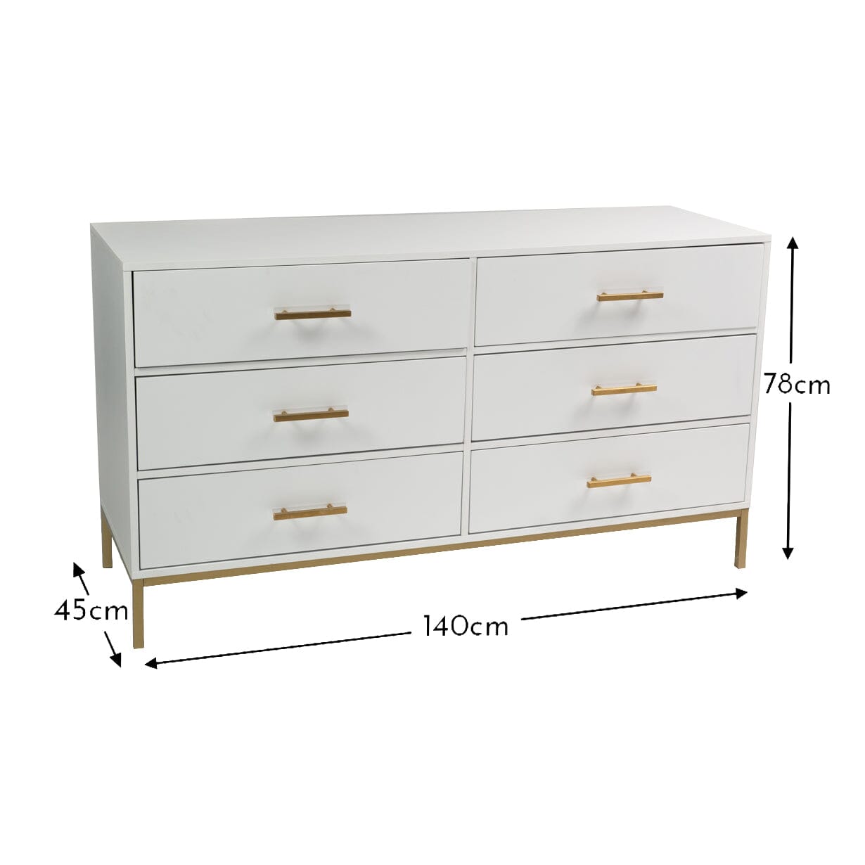 Marie White Chest of 6 Drawers - Laura James  Laura James Ireland