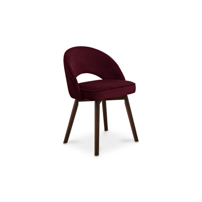 Octavia 220cm Coffee Brown Mango Wood Dining Table Set - 6 Seater - Marilyn Burgundy Red Dining Chairs - Coffee Brown Legs