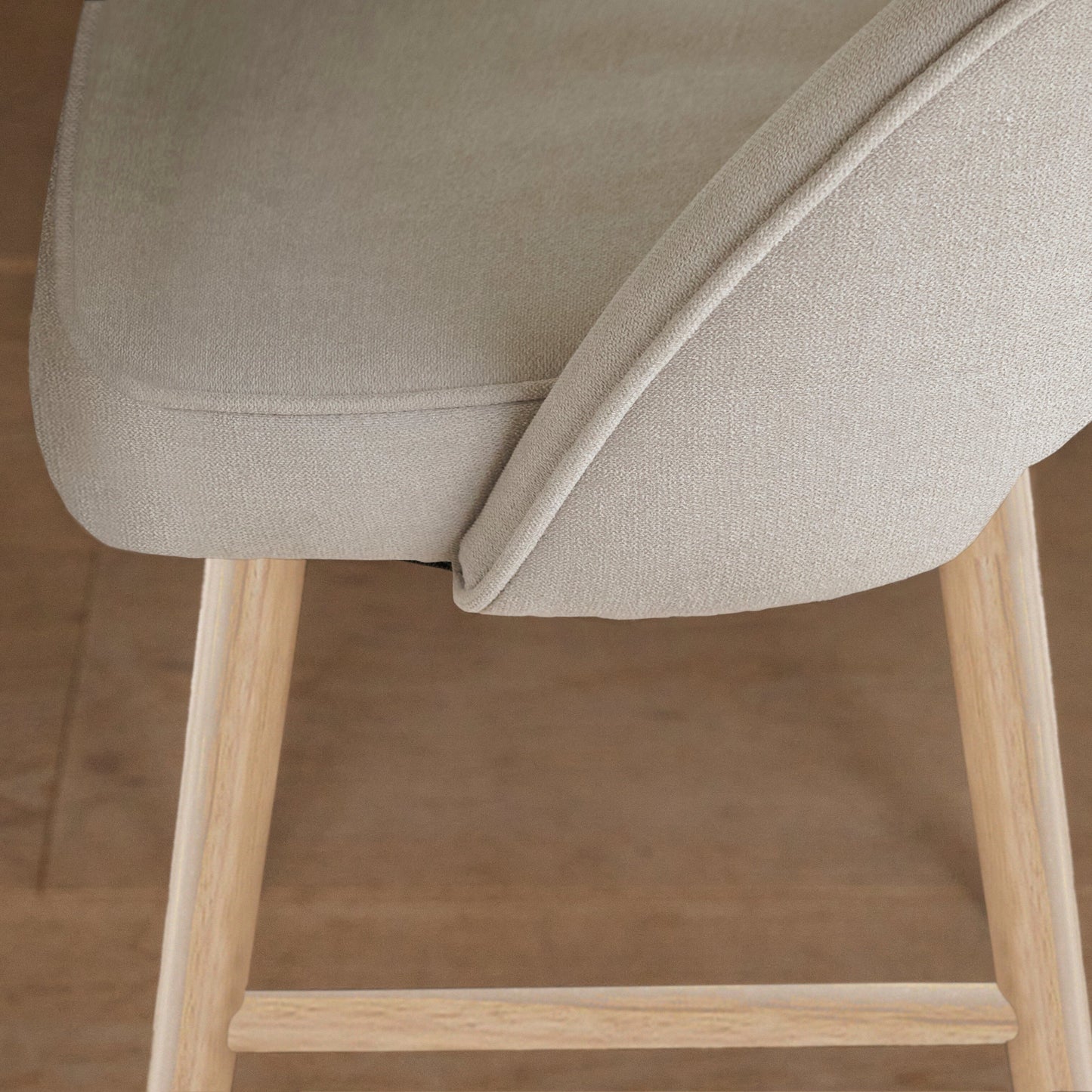 Marilyn Soft Beige Barstool with Whitewash Legs - Laura James