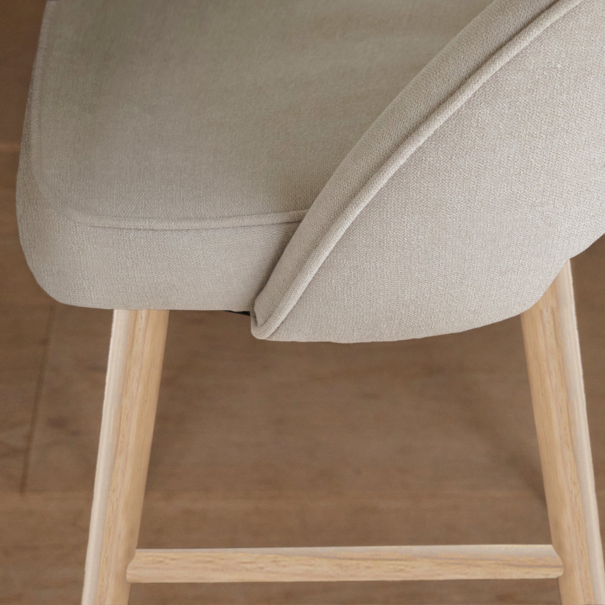 Marilyn Soft Beige Barstool with Whitewash Legs - Laura James