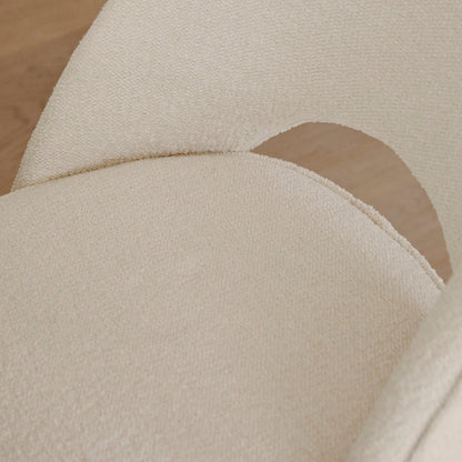 Amelia Black Extendable Dining Table Set - 6 Seater - Marilyn Boucle Dining Chairs - Black Legs