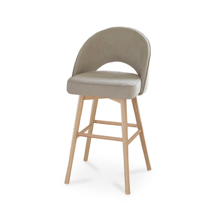 Marilyn Soft Beige Barstool with Whitewash Legs - Laura James

