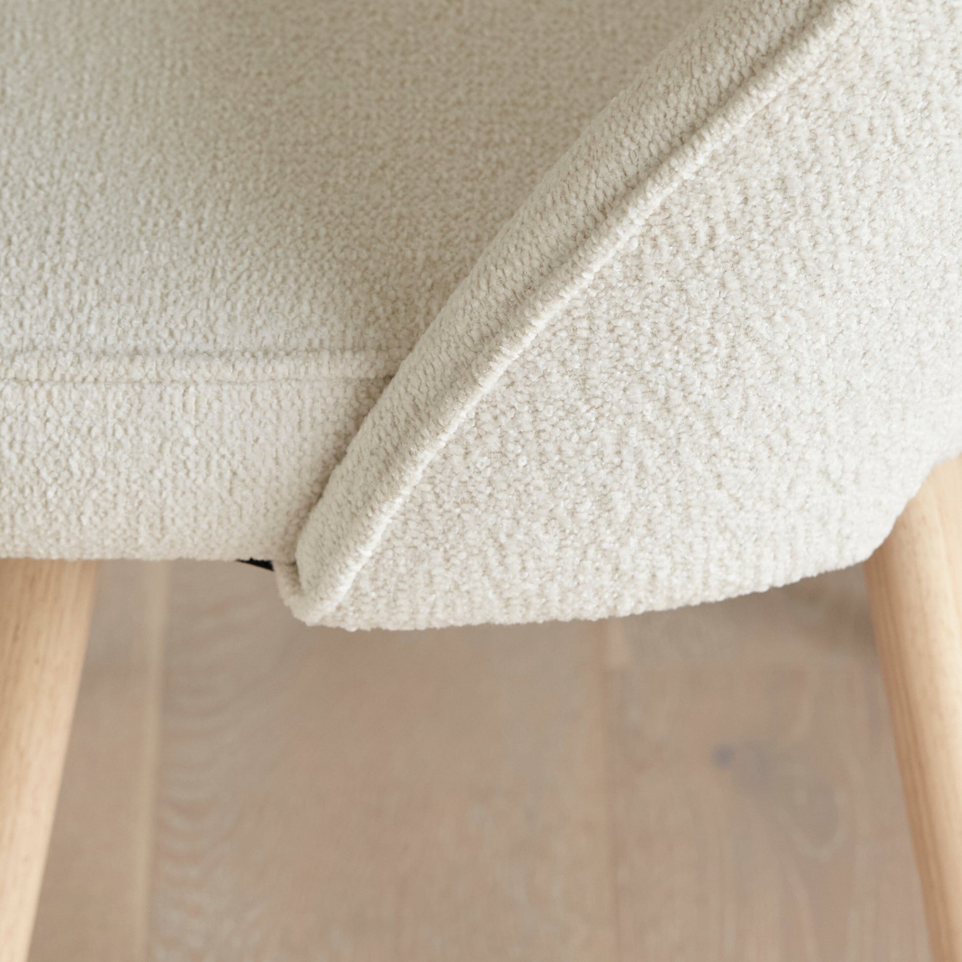 Marilyn Boucle Dining Chairs - Set of 2 - Whitewash Oak Legs - Laura James 