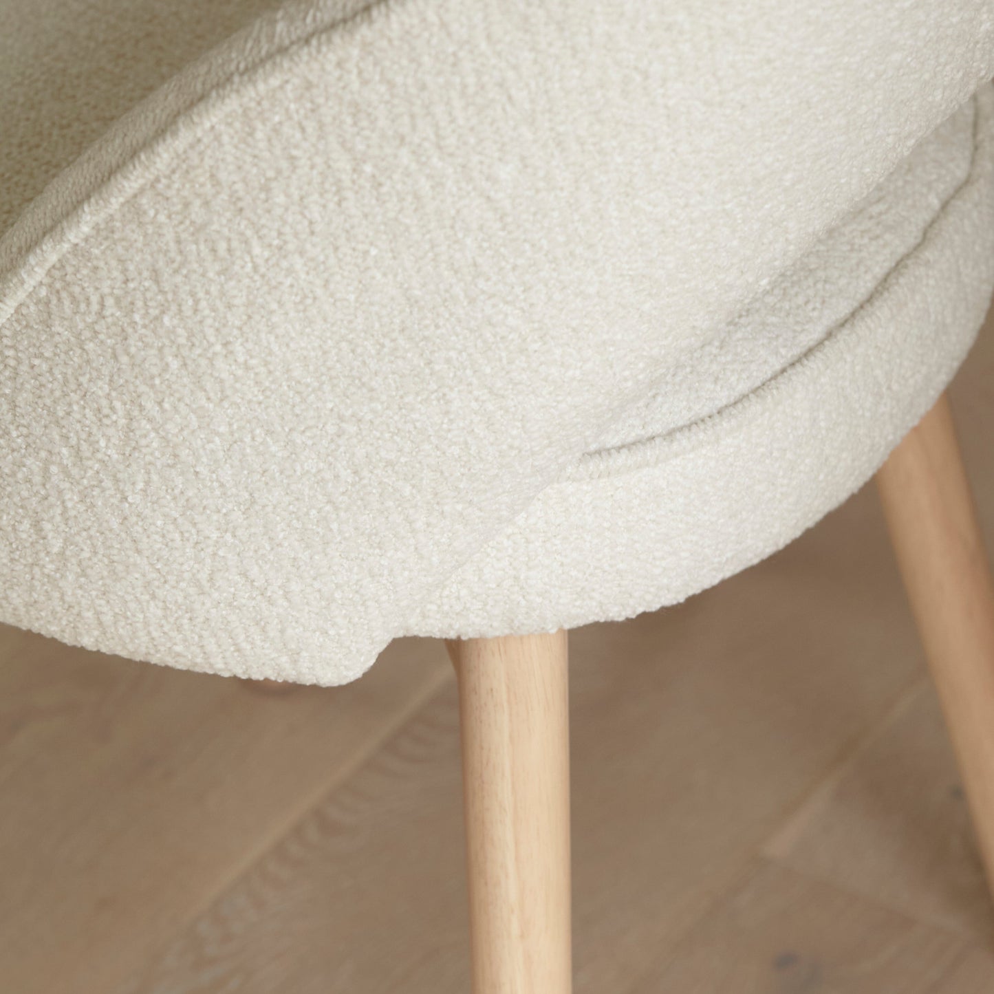 Marilyn Boucle Dining Chairs - Set of 2 - Whitewash Oak Legs - Laura James 