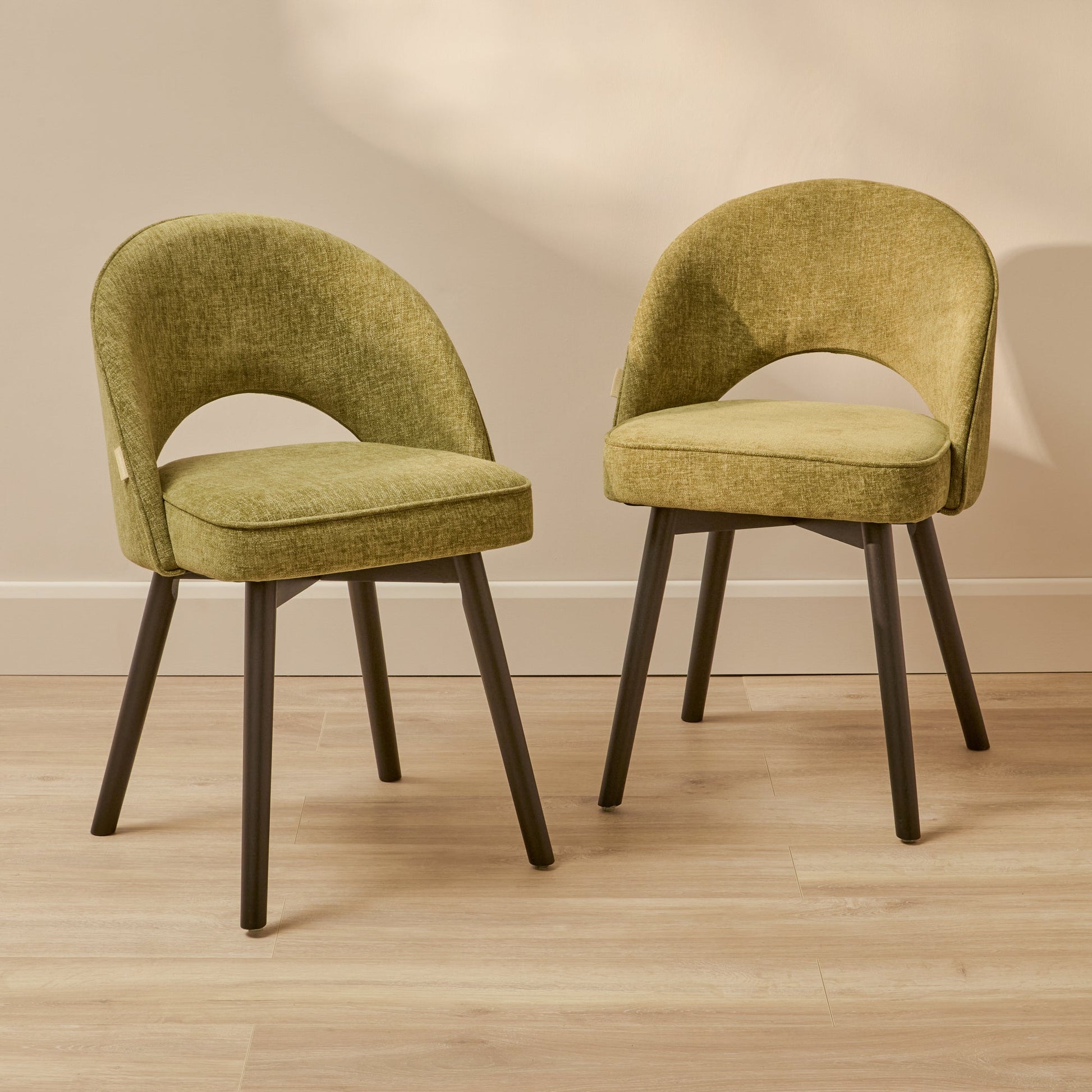Marilyn Green Dining Chair - Set of 2 - Black Legs - Laura James