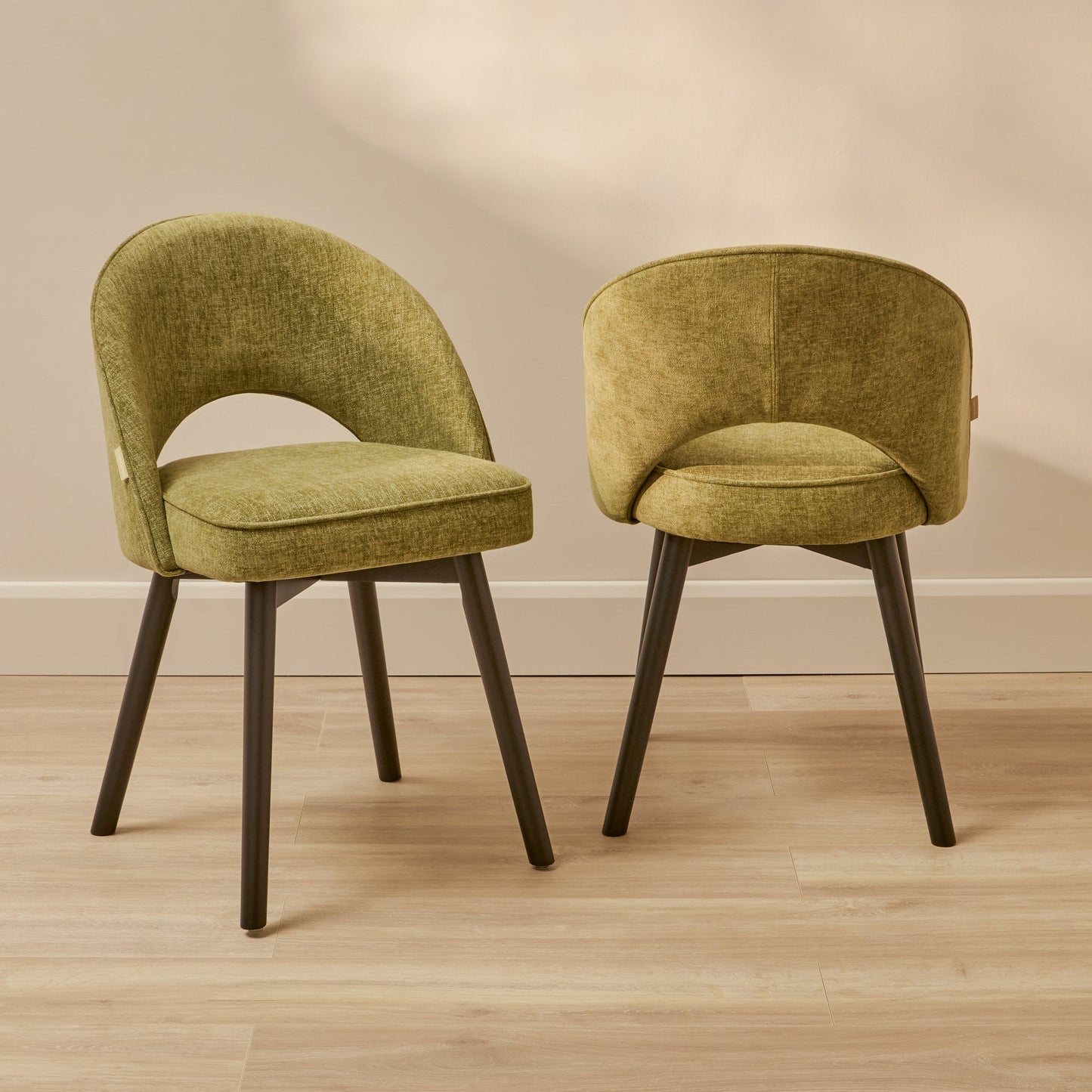 Marilyn Green Dining Chair - Set of 2 - Black Legs - Laura James