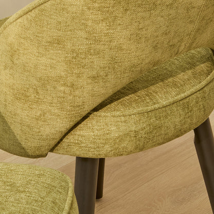 Marilyn Green Dining Chair - Set of 2 - Black Legs - Laura James