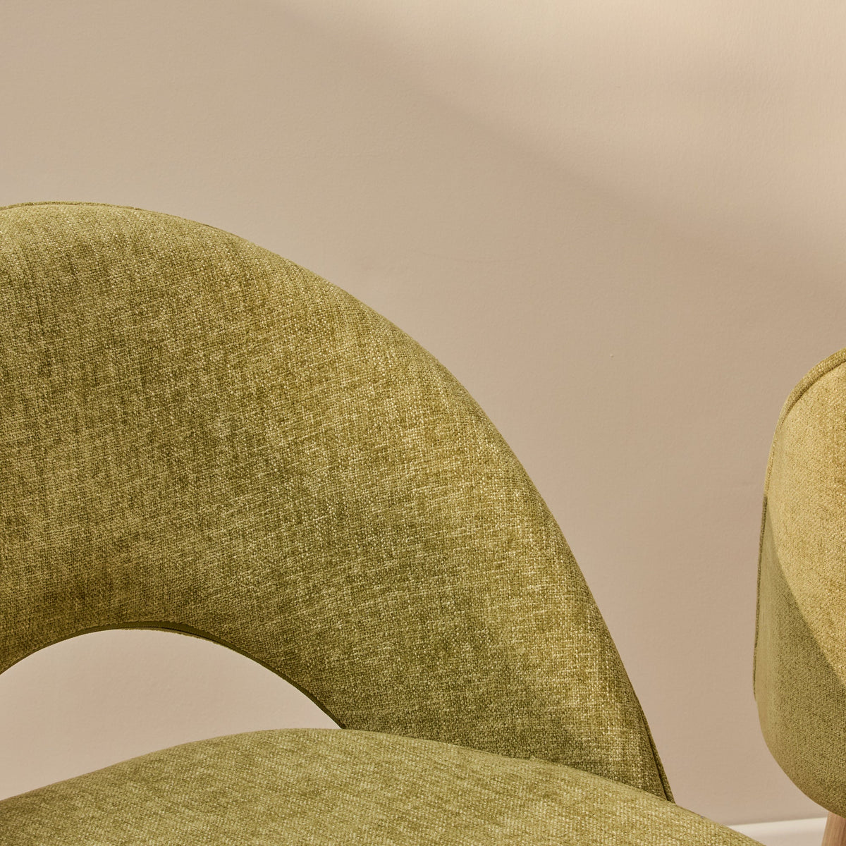 Marilyn Green Dining Chair - Set of 2 - Chalked Mango Wood Legs - Laura James 