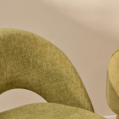 Marilyn Green Dining Chair - Set of 2 - Chalked Mango Wood Legs - Laura James 