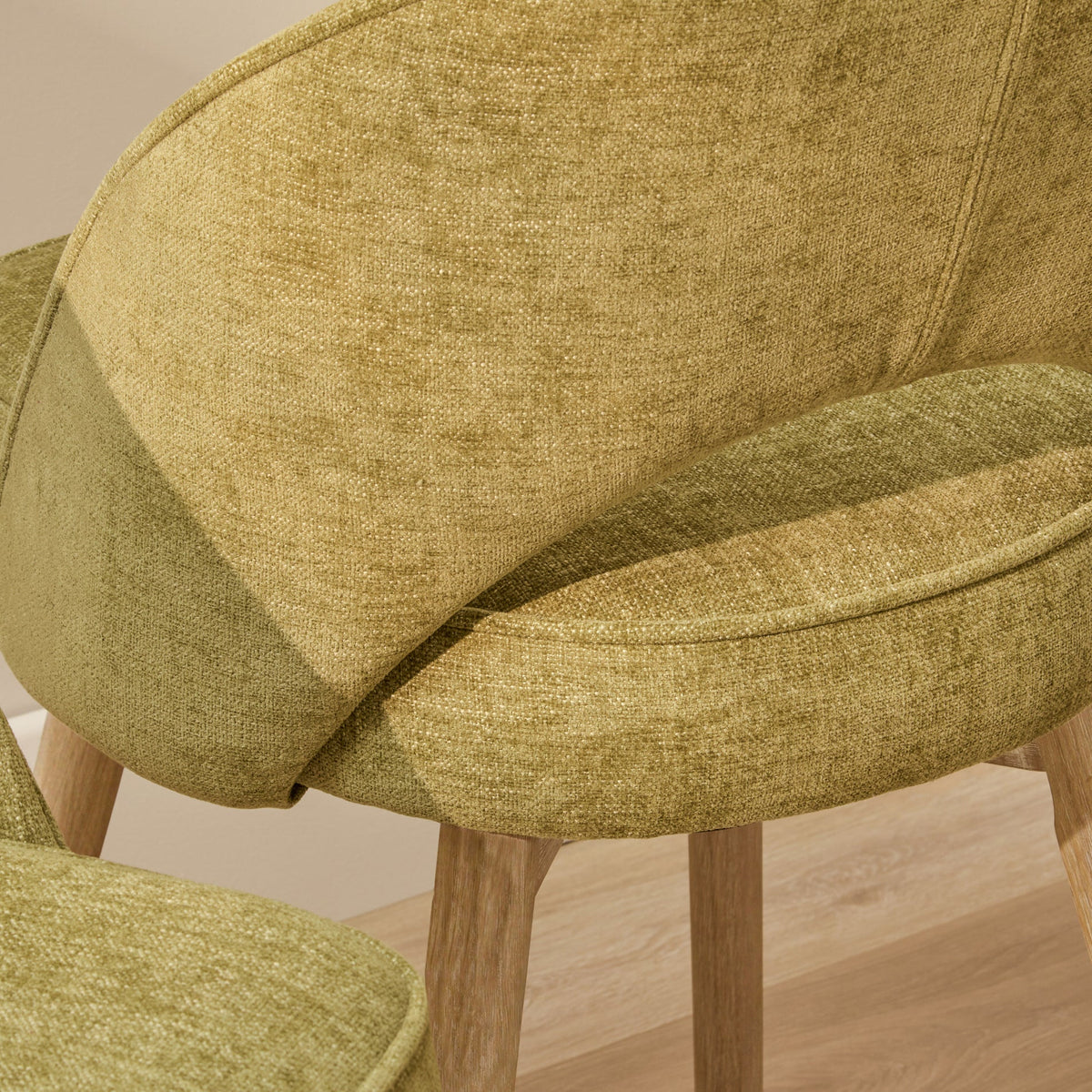 Marilyn Green Dining Chair - Set of 2 - Chalked Mango Wood Legs - Laura James 